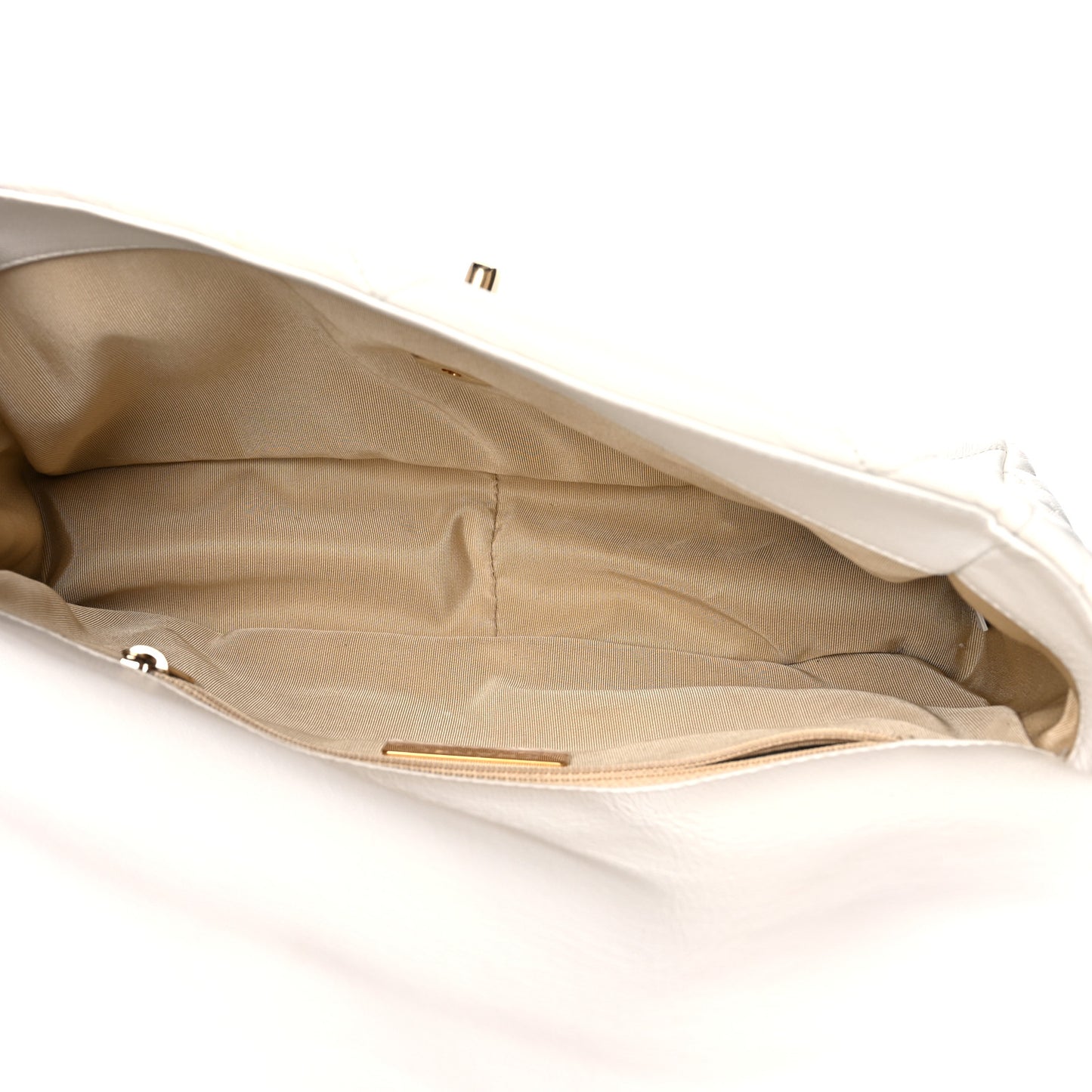 Goatskin Quilted Large Chanel 19 Flap White