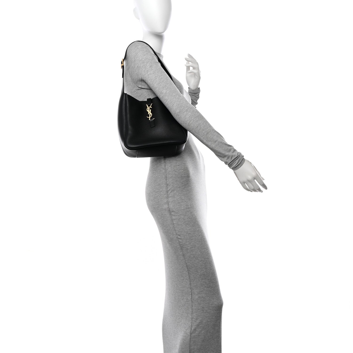 Saint Laurent Smooth Calfskin Small Le 5 A 7 Soft Hobo Black 2 of 10