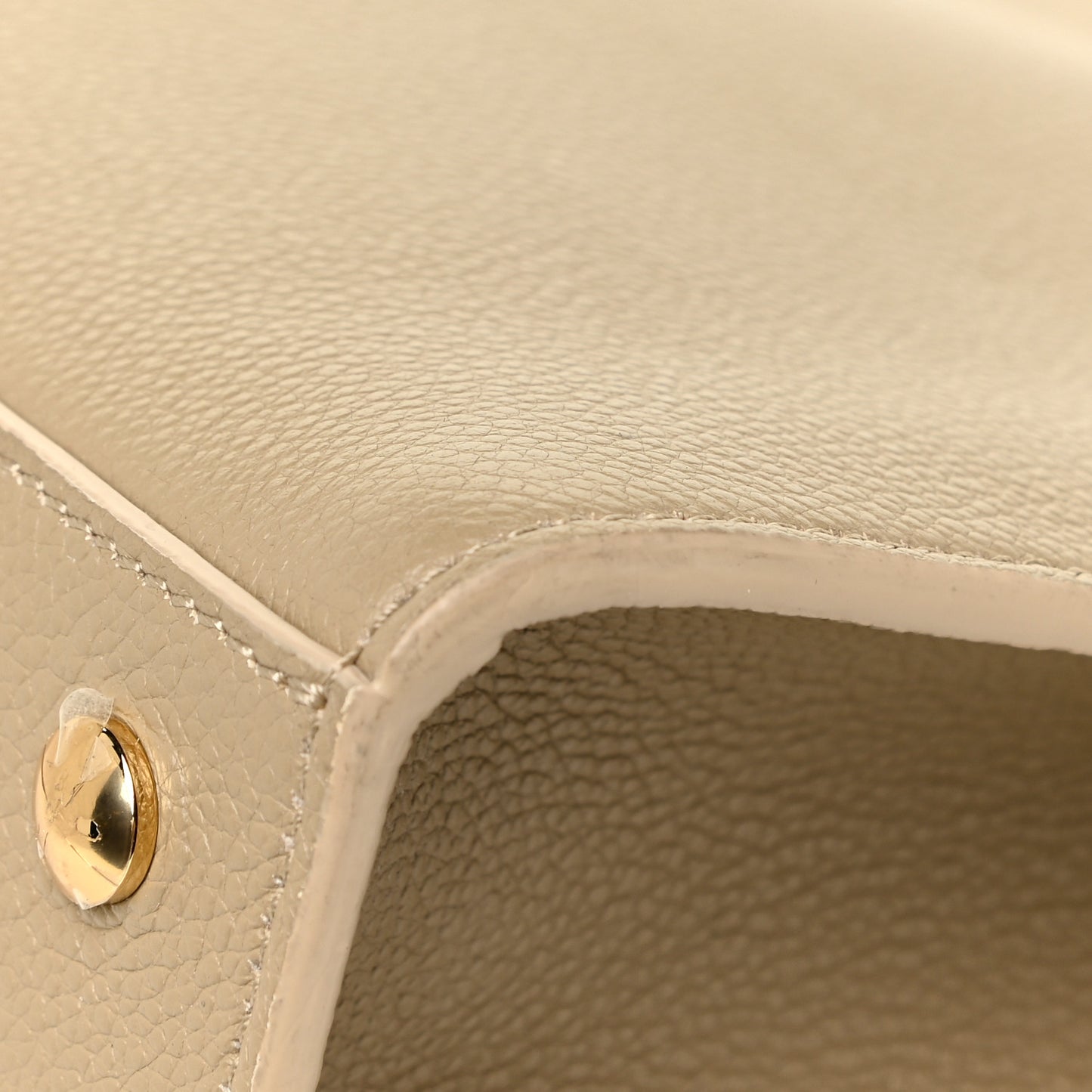Grainy Calfskin Title Bag Light Beige