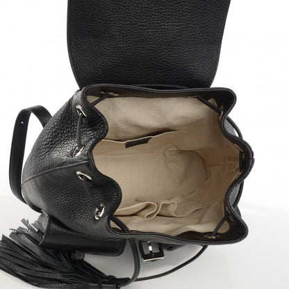 Gucci Cellarius Calfskin Medium Bamboo Backpack Black 5 of 7