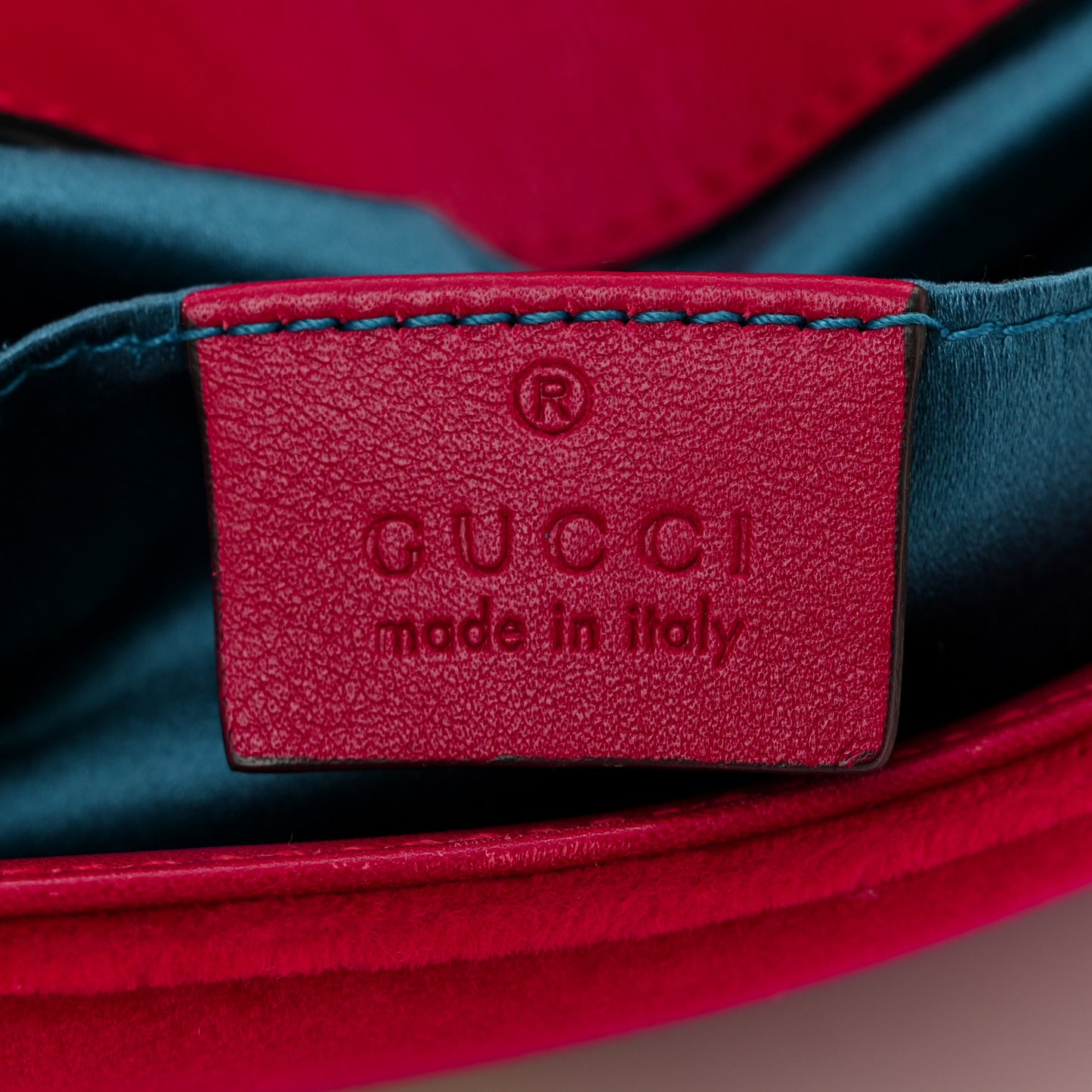 Velvet Matelasse Mini GG Marmont Shoulder Bag Hibiscus Red