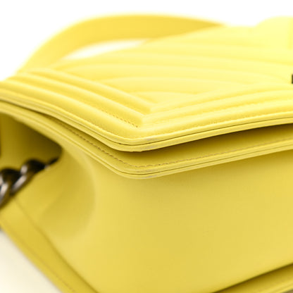 Chanel Calfskin Chevron Quilted Medium Boy Flap Yellow 9 of 14