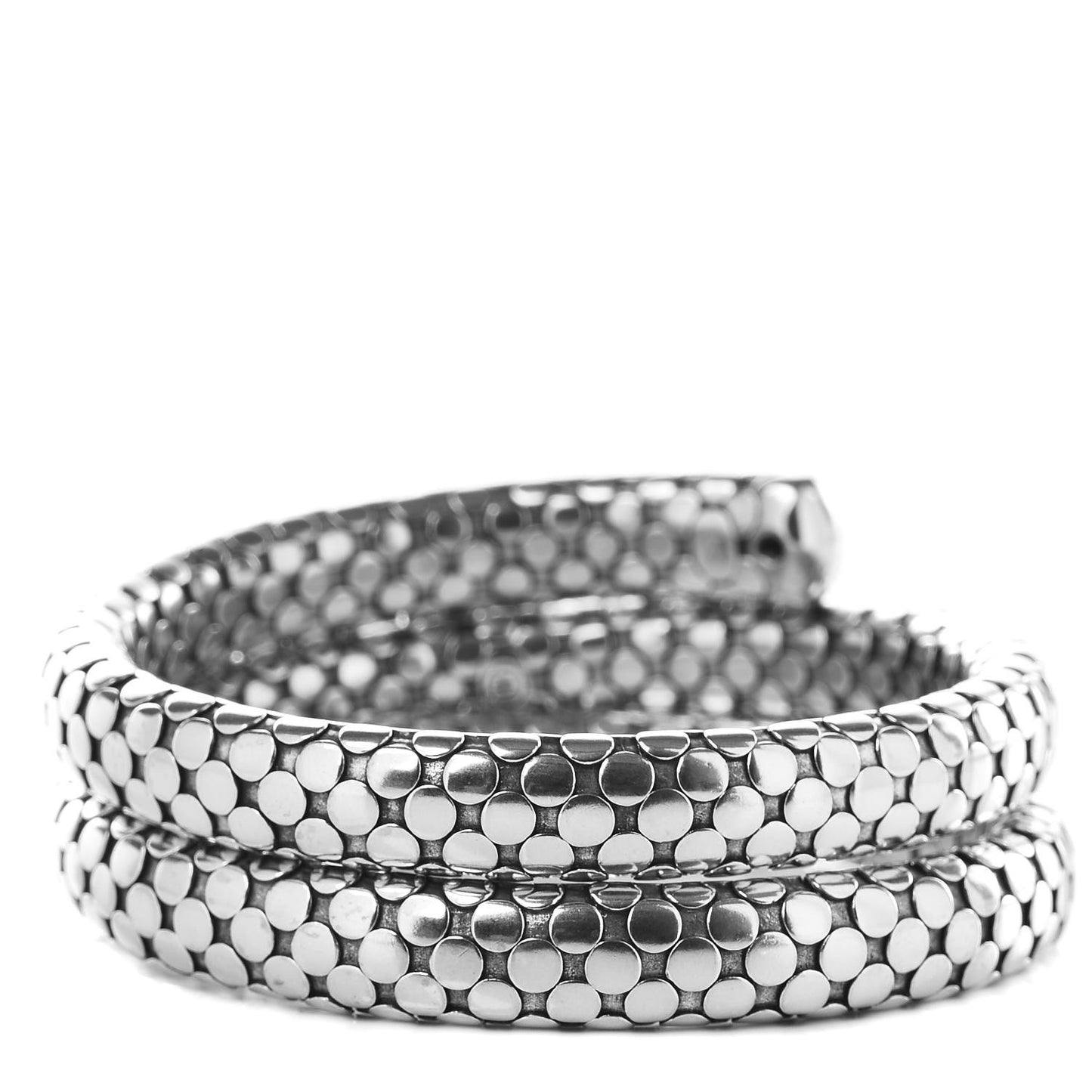 Sterling Silver Dot Double Coil Bracelet