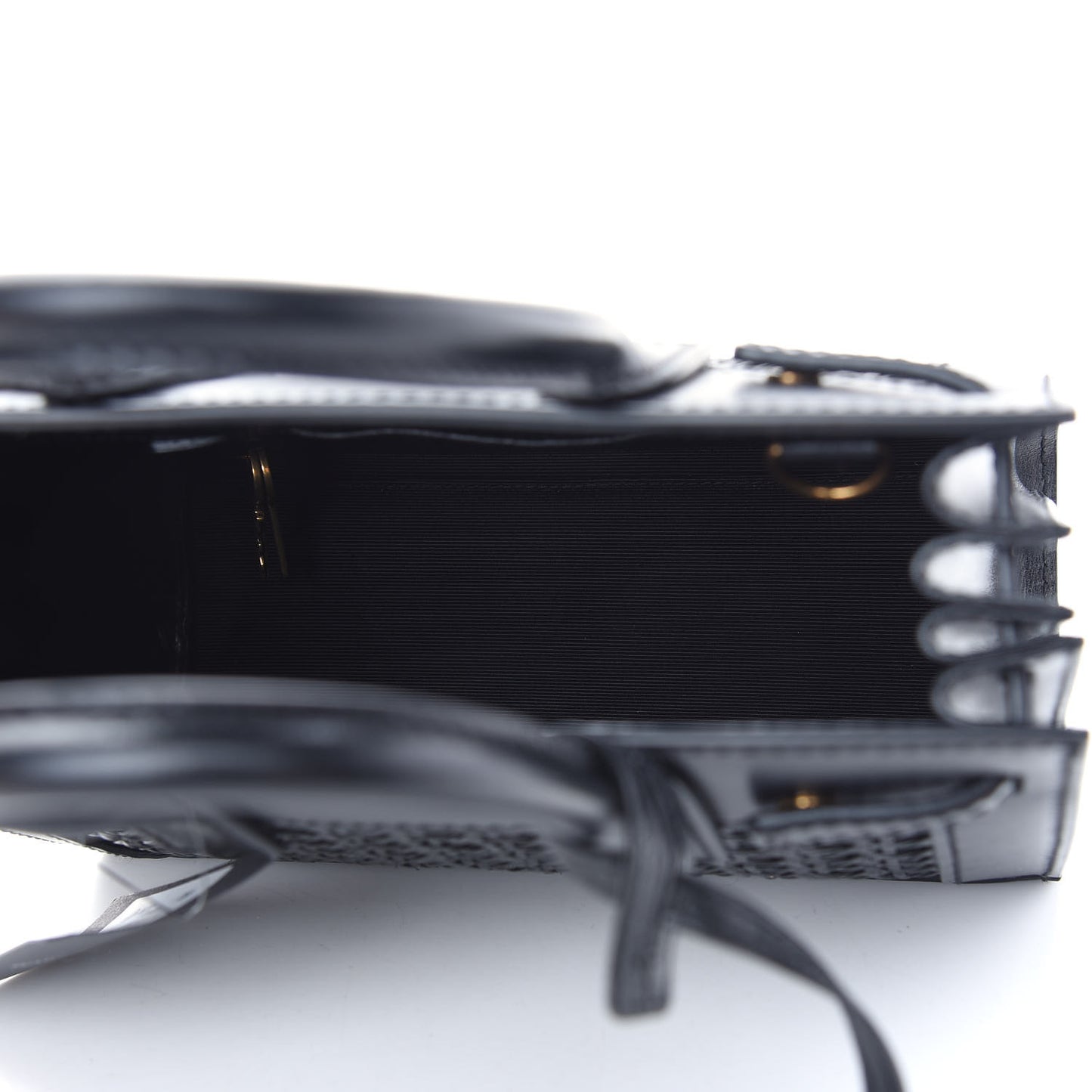 Calfskin Paglia Palm Nano Sac De Jour Black
