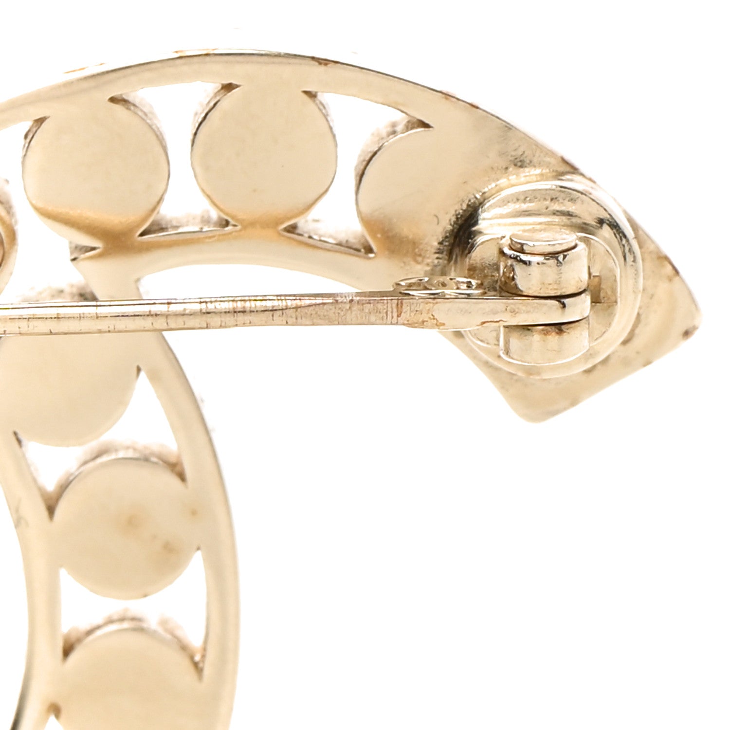 Chanel Crystal CC Brooch Light Gold 5 of 7