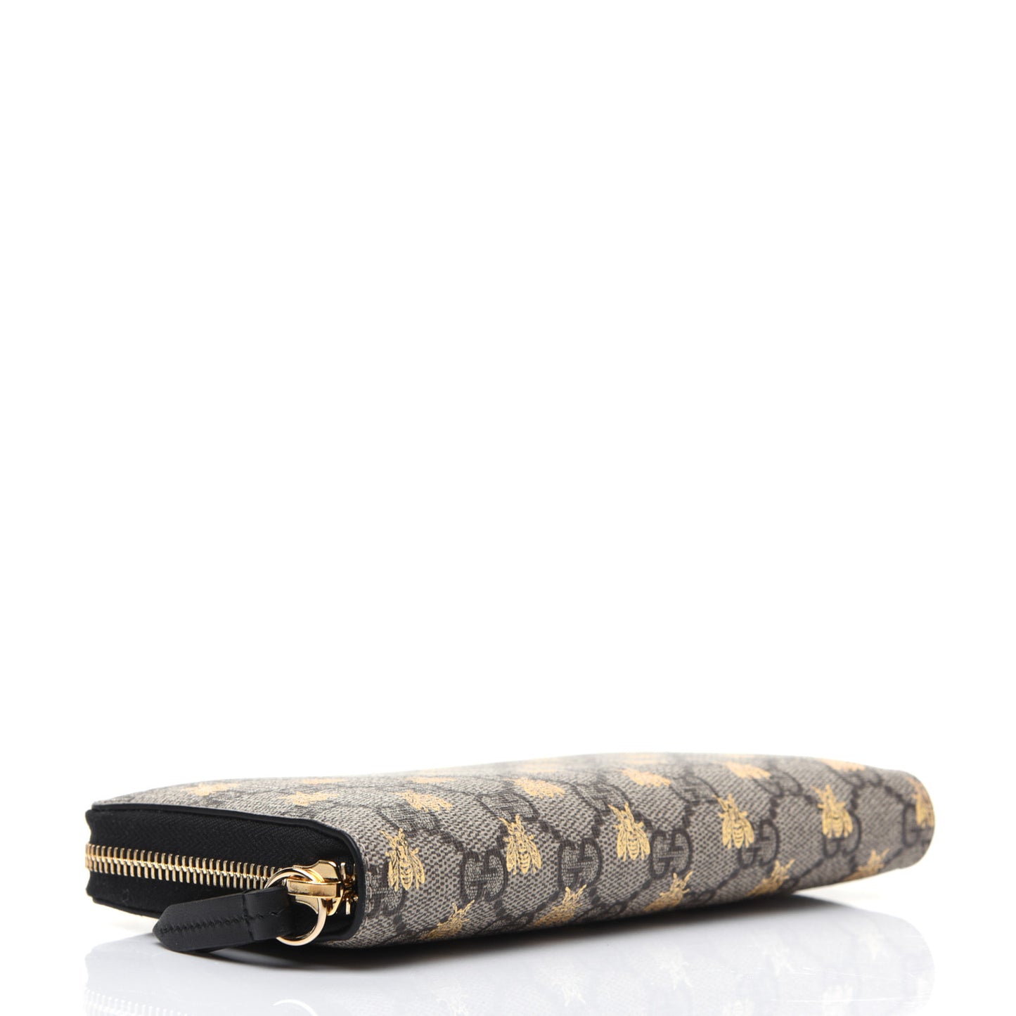 GG Supreme Monogram Bees Zip Around Wallet