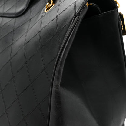 Chanel Calfskin Stitched XL Weekender Black 16 of 18