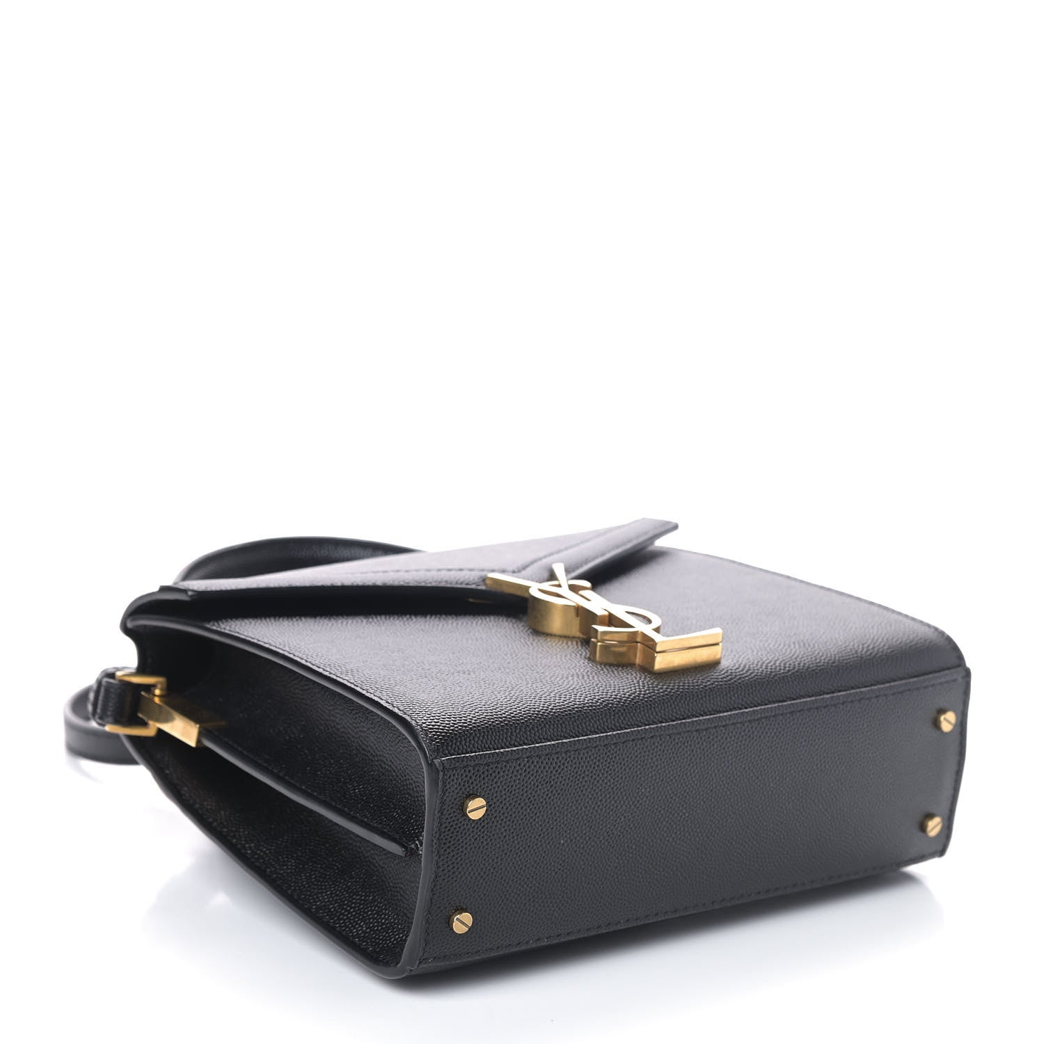 Saint Laurent Grain de Poudre Mini Classic Monogram Cassandra Top Handle Black Rouge Legion 3 of 8