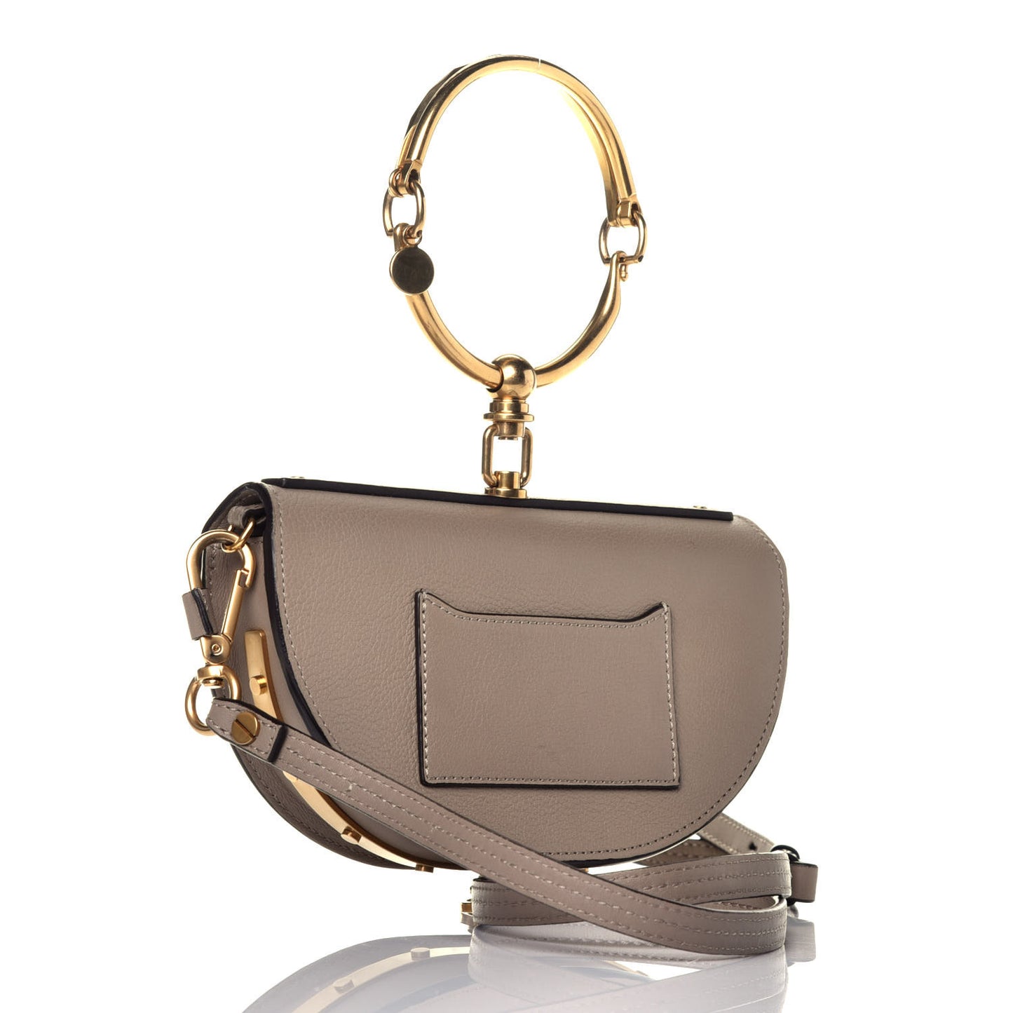 Calfskin Small Nile Bracelet Minaudiere Bag Motty Grey