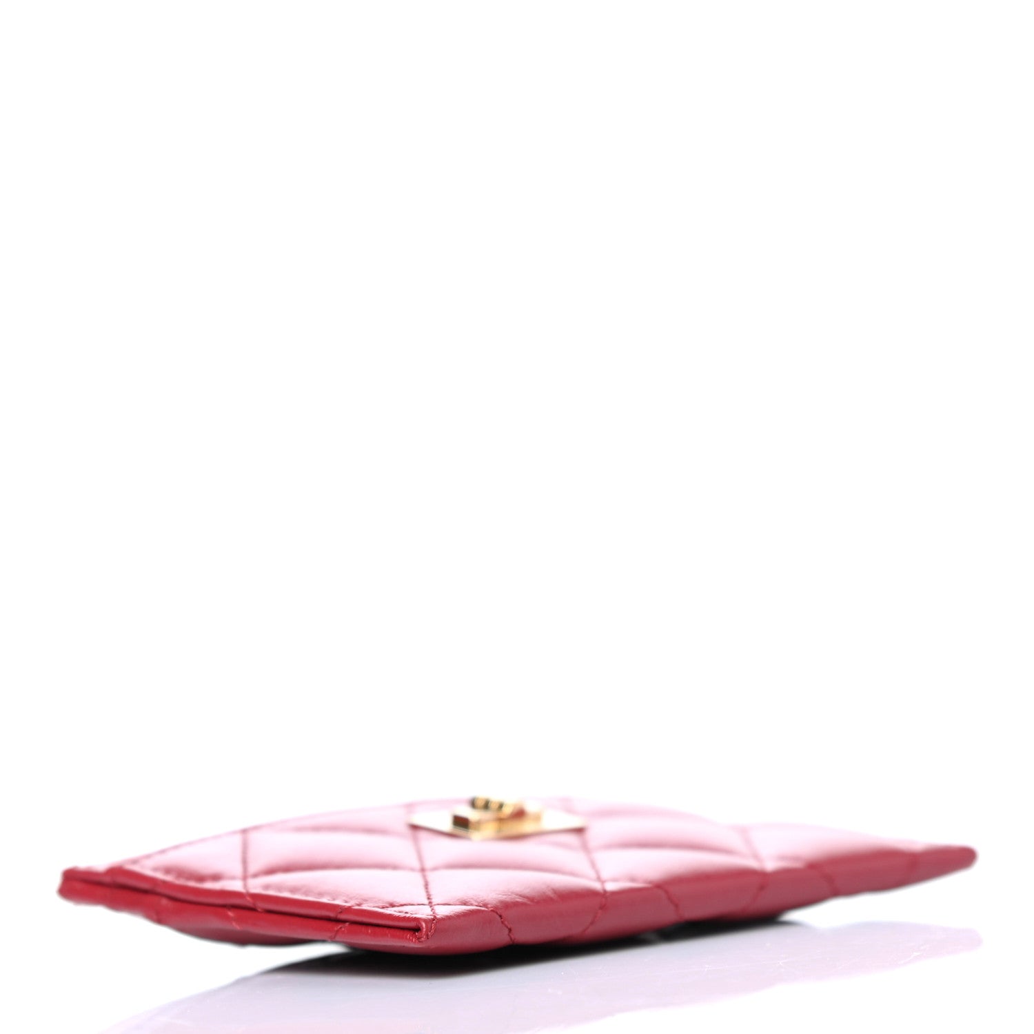 Chanel Aged Calfskin Quilted Reissue Card Holder Red 3 of 4