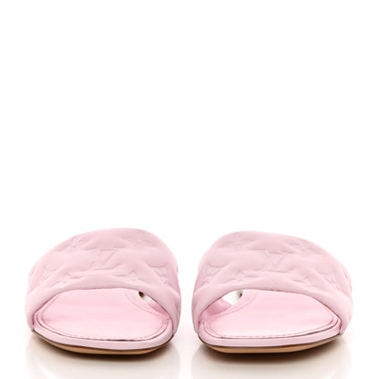 Louis Vuitton Lambskin Embossed Monogram Revival Flat Mules 37 Rose Clair 2 of 12