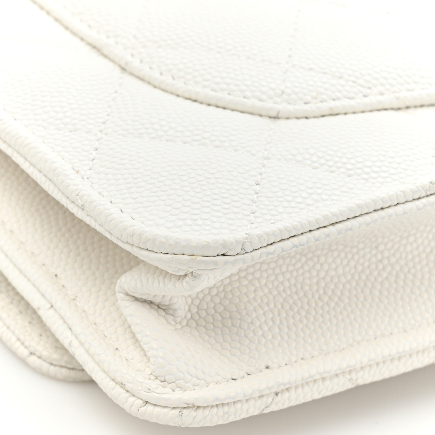 Chanel Caviar Quilted Enamel Coco Casino Wallet On Chain WOC White 13 of 17
