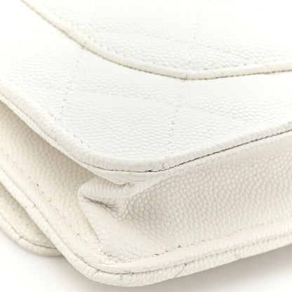 Chanel Caviar Quilted Enamel Coco Casino Wallet On Chain WOC White 13 of 17