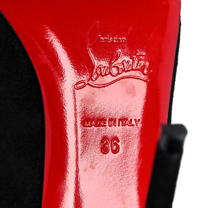 Christian Louboutin Veau Velours Eloise Booty 100 Ankle Boots 36 Black 6 of 7