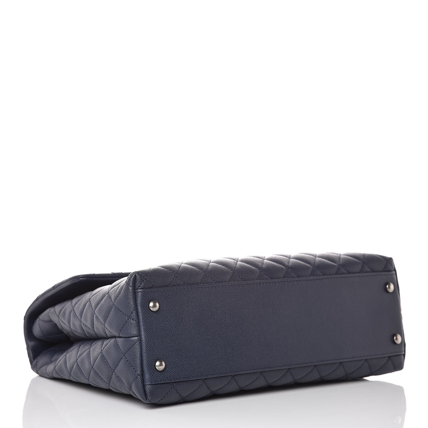 Chanel Caviar Lizard Quilted Large Coco Handle Flap Blue 5 of 10