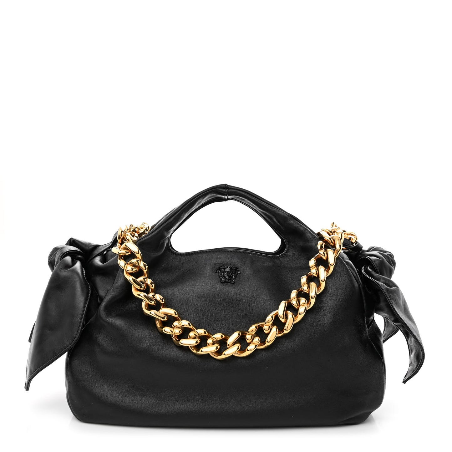 Nappa Medusa Chain Shoulder Bag Black