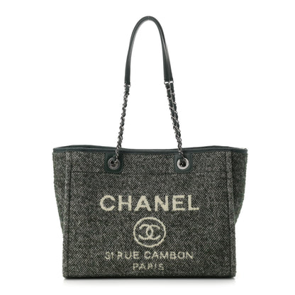Chanel Mixed Fibers Calfskin Small Deauville Tote Green 1 of 11