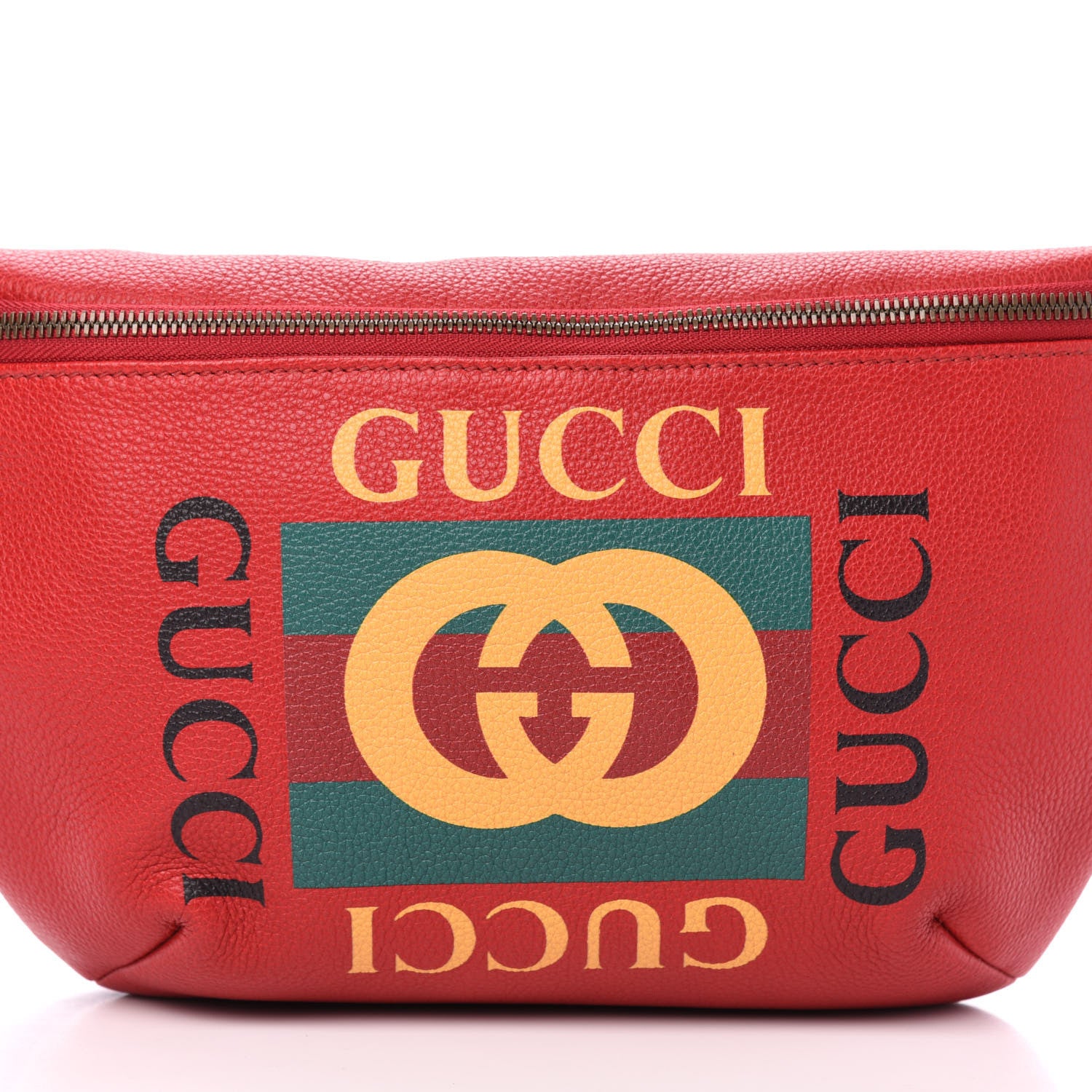 Gucci Grained Calfskin Logo Belt Bag Hibiscus Red 11 of 11