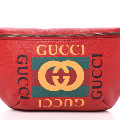 Gucci Grained Calfskin Logo Belt Bag Hibiscus Red 11 of 11