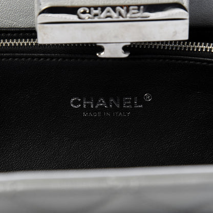 Chanel Metallic Sheepskin Quilted Beauty Lock Clutch Silver 9 of 12