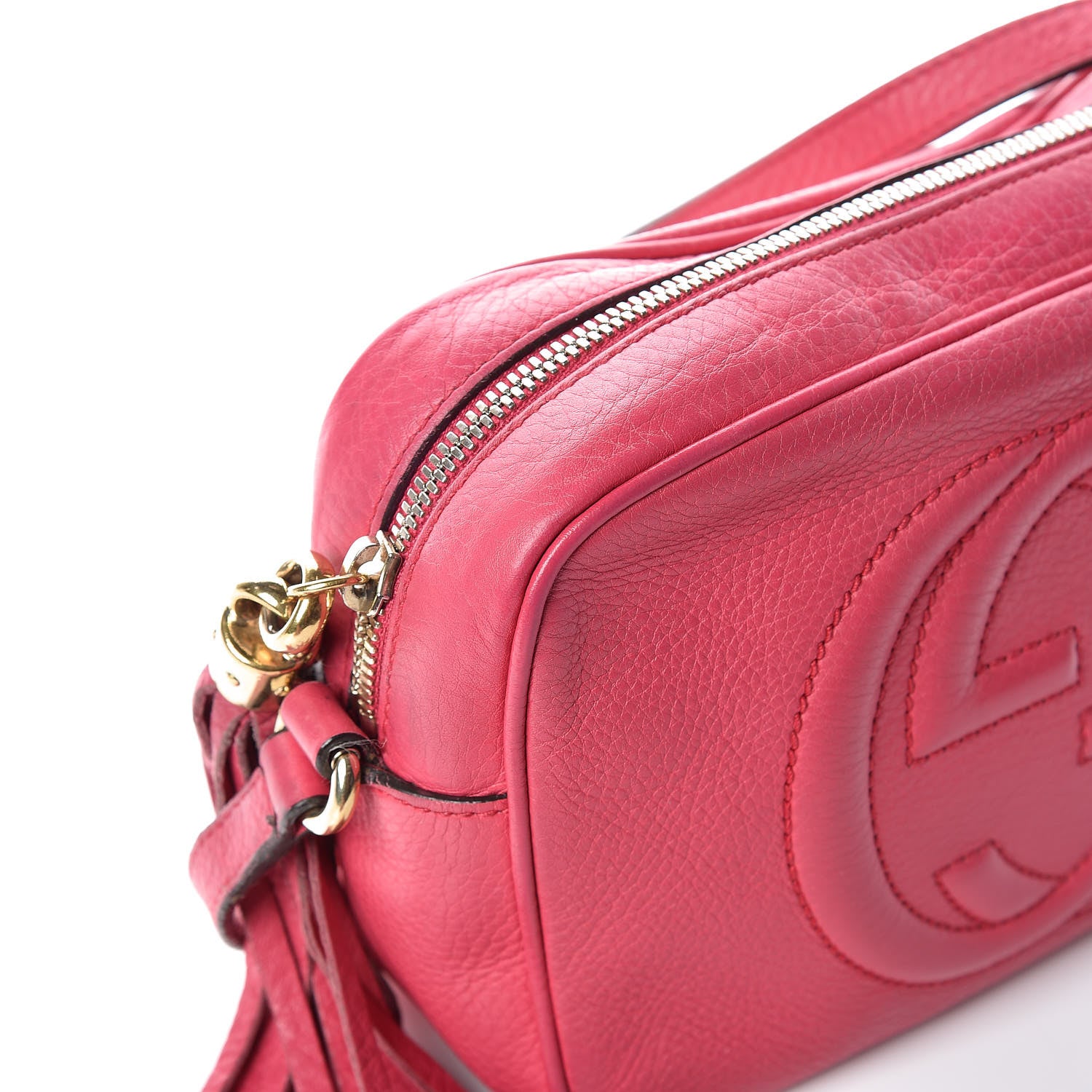 Gucci Pebbled Calfskin Small Soho Disco Bag Bright Bougainvillea 17 of 17
