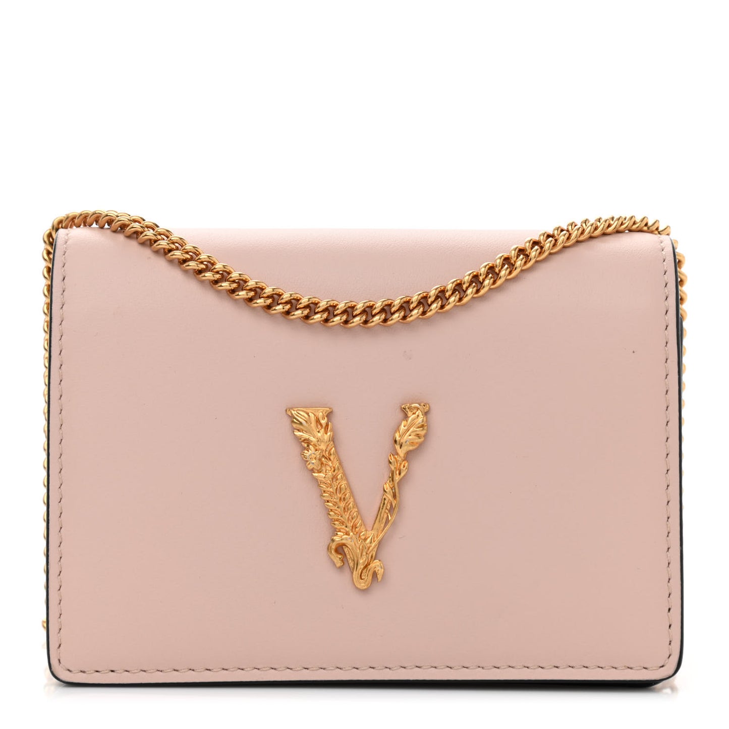 Vitello Mini Virtus Chain Clutch Pink