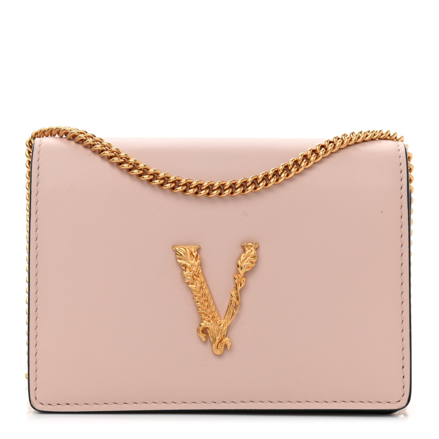Versace Vitello Mini Virtus Chain Clutch Pink 1 of 6