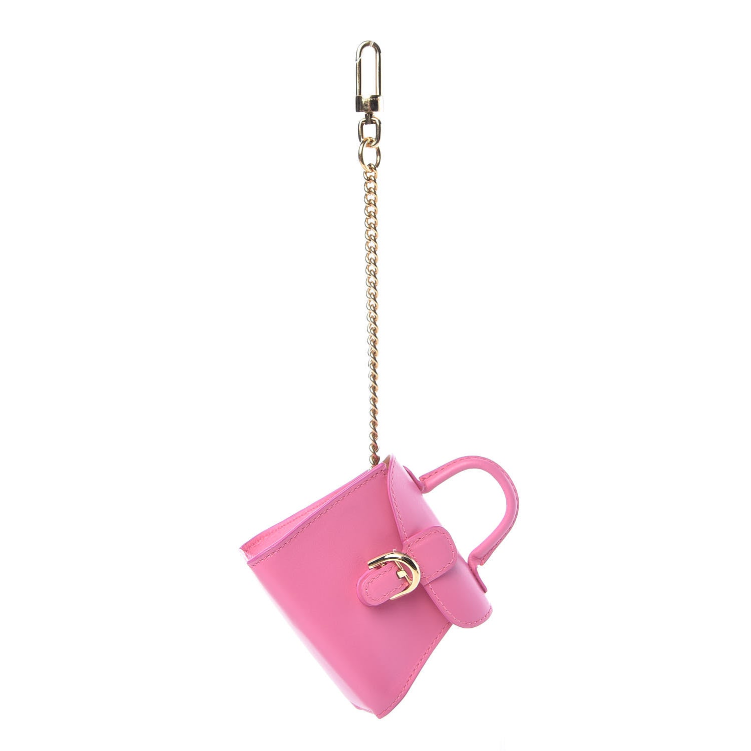 Delvaux Calfskin Mini Brillant Bag Charm Pink 2 of 8