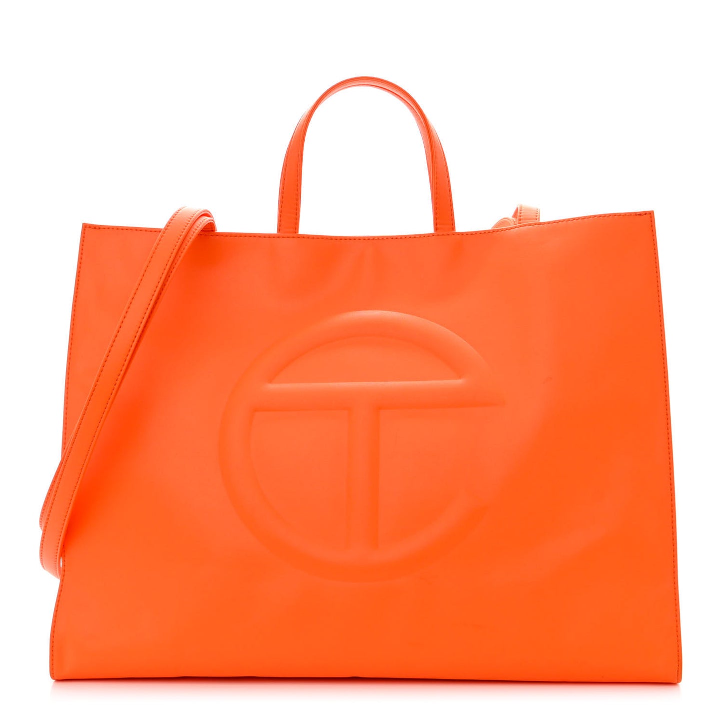 Vegan Leather Large Shopping Bag Orange