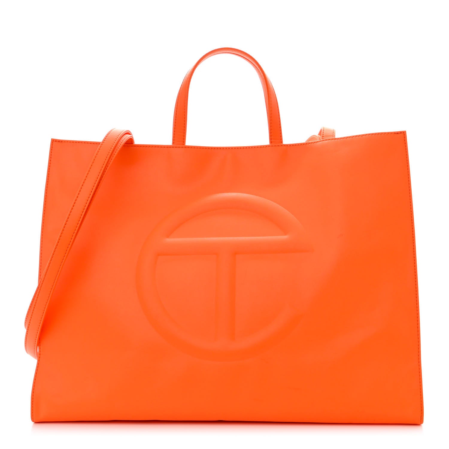 Telfar Vegan Leather Large Shopping Bag Orange 1 of 18