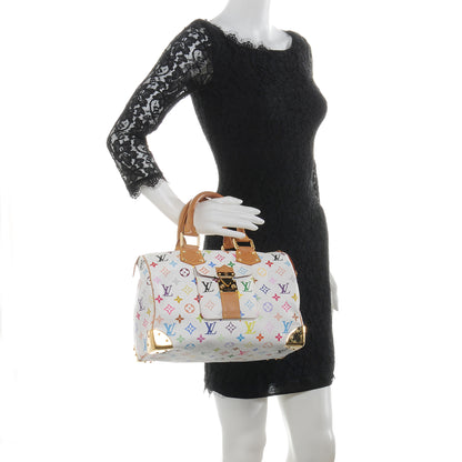 Louis Vuitton Monogram Multicolor Speedy 30 White 2 of 7