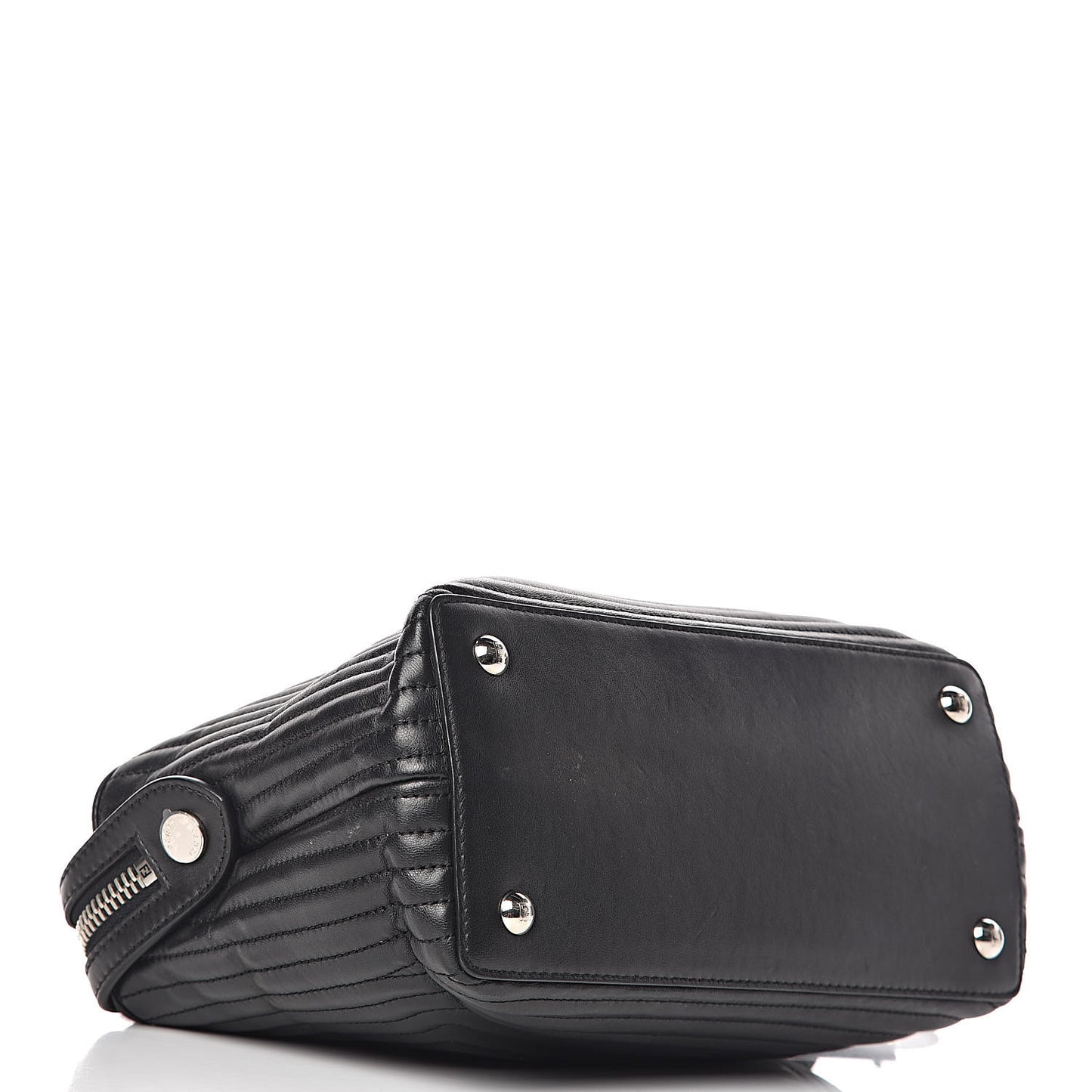 Shiny Nappa Trapuntata Chain Small DotCom Click Chain Satchel Black