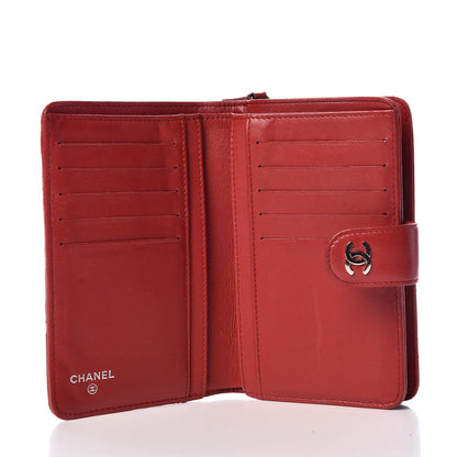 Chanel Lambskin Quilted Zipped Pocket Wallet Red 7 of 15