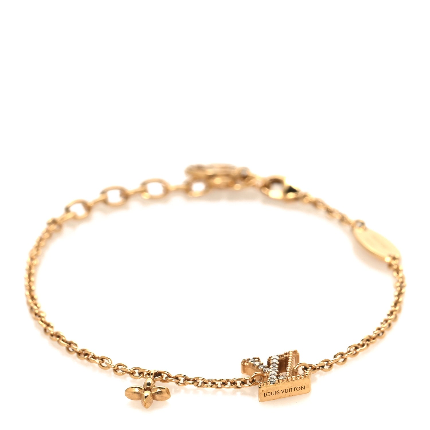 Louis Vuitton Metal Crystal LV Iconic Bracelet Gold 1 of 6