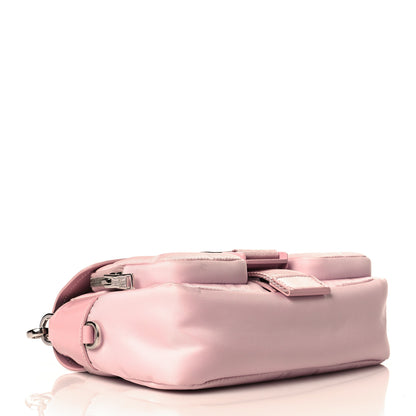 Prada Re-Nylon Spazzolato Double Pocket Buckle Shoulder Bag Alabastro 4 of 12