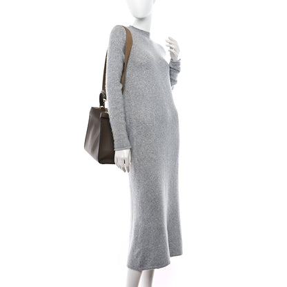 Fendi Vitello Seta Glazed Fabric FF 1974 Medium Peekaboo X-Lite Maya Mogano Panna 2 of 8