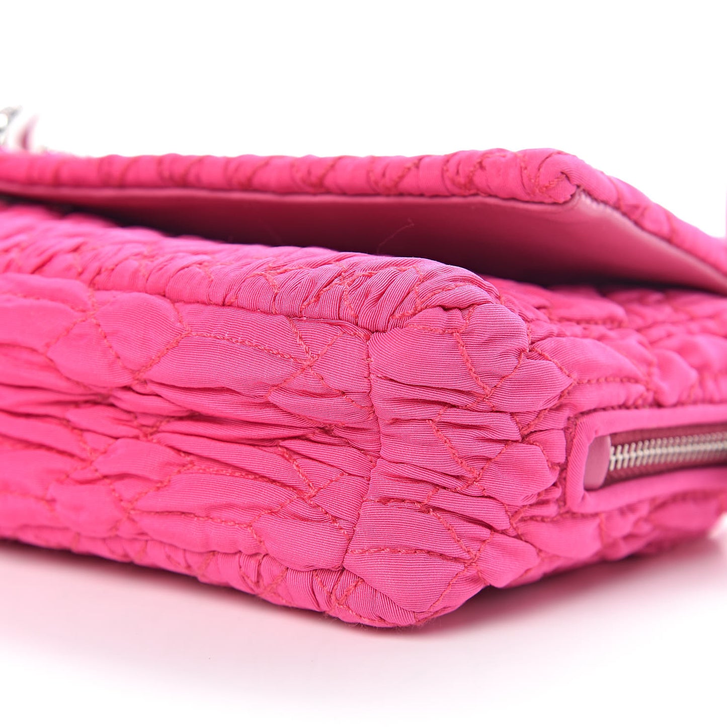 Faille Matelasse Crystal Flap Clutch Pink