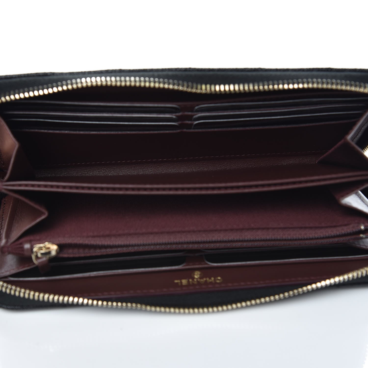 Chanel Caviar Quilted Large Gusset Zip Around Wallet Black 5 of 9