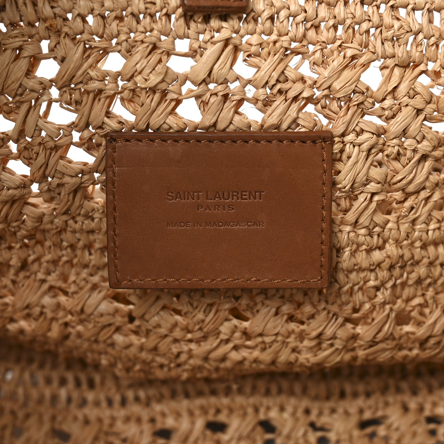 Raffia Calfskin Small Panier Tote Naturel Naturel
