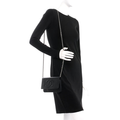 Chanel Caviar Timeless CC Wallet On Chain WOC Black 2 of 12