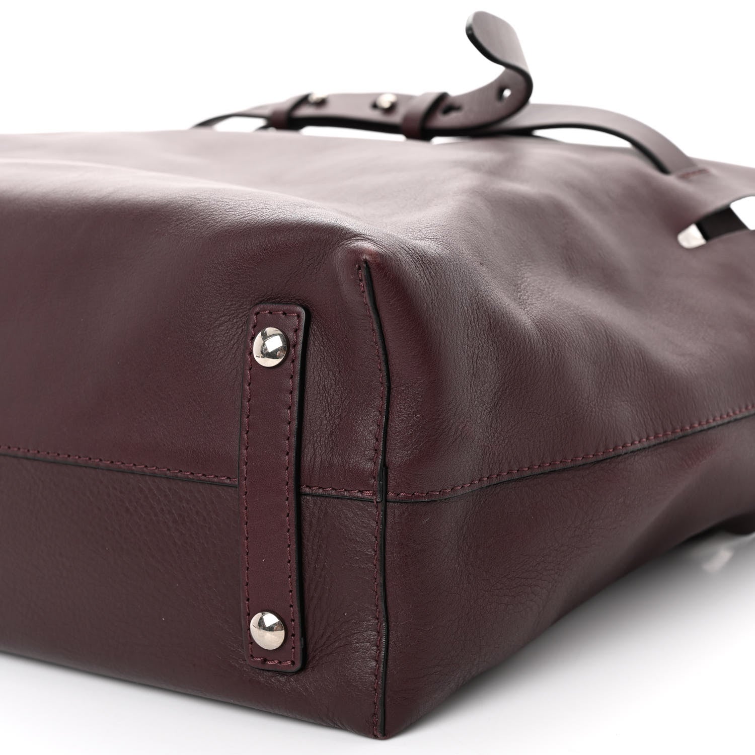 Burberry Calfskin Medium Belt Tote Burgundy 9 of 10