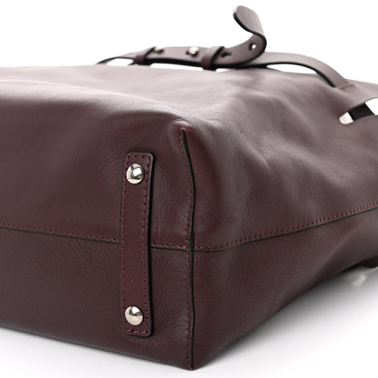 Burberry Calfskin Medium Belt Tote Burgundy 9 of 10