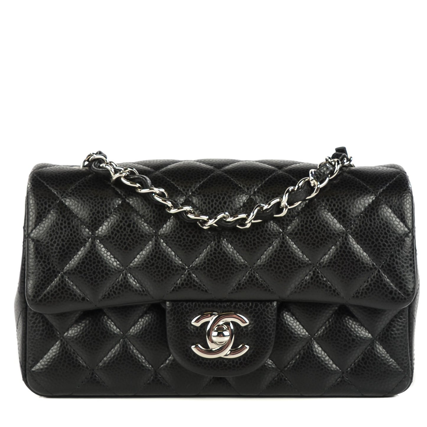 Caviar Quilted Mini Rectangular Flap Black