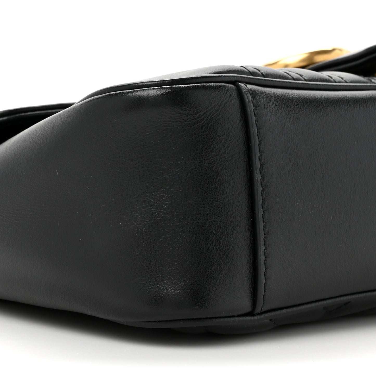 Calfskin Matelasse Small GG Marmont Shoulder Bag Black