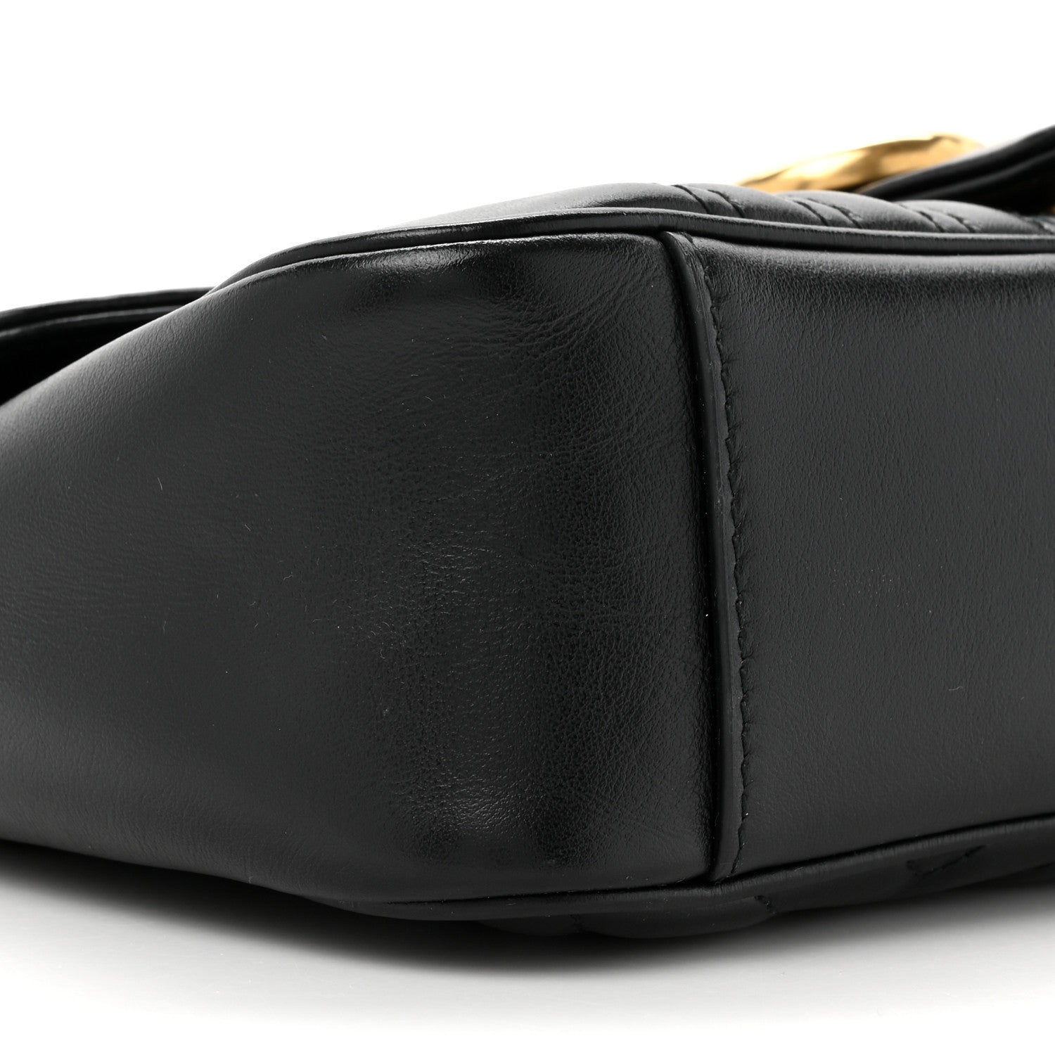 Gucci Calfskin Matelasse Small GG Marmont Shoulder Bag Black 10 of 10