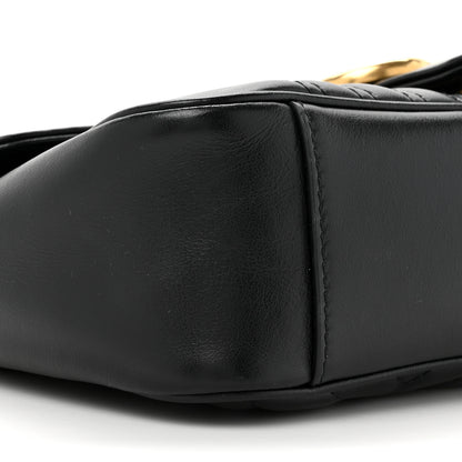Gucci Calfskin Matelasse Small GG Marmont Shoulder Bag Black 10 of 10