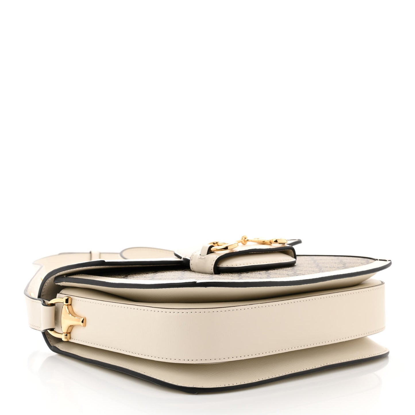 GG Supreme Monogram Horsebit 1955 Shoulder Bag Beige Mystic White