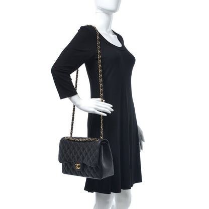 Chanel Caviar Quilted Jumbo Double Flap Black 2 of 9