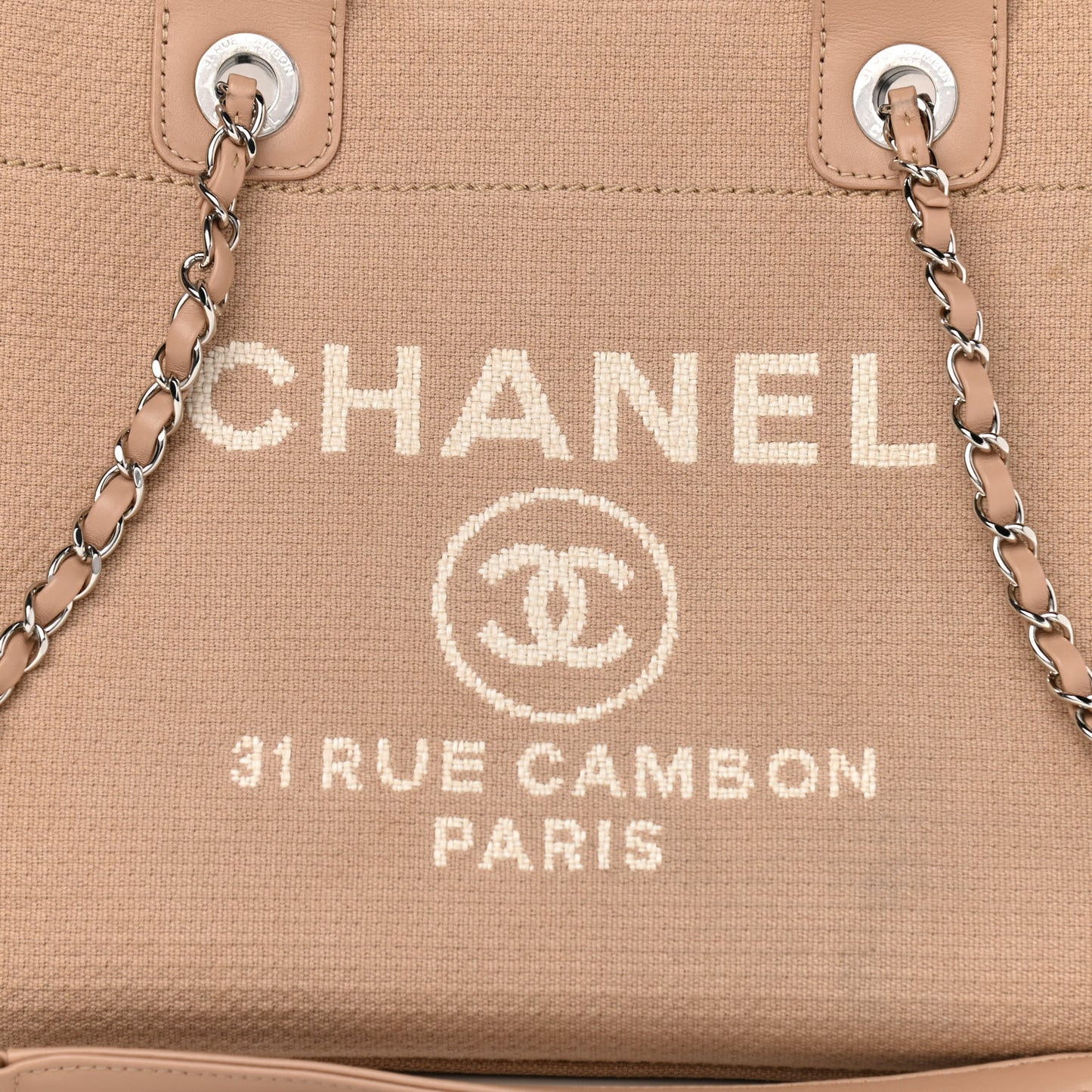 Mixed Fibers Small Deauville Tote Beige