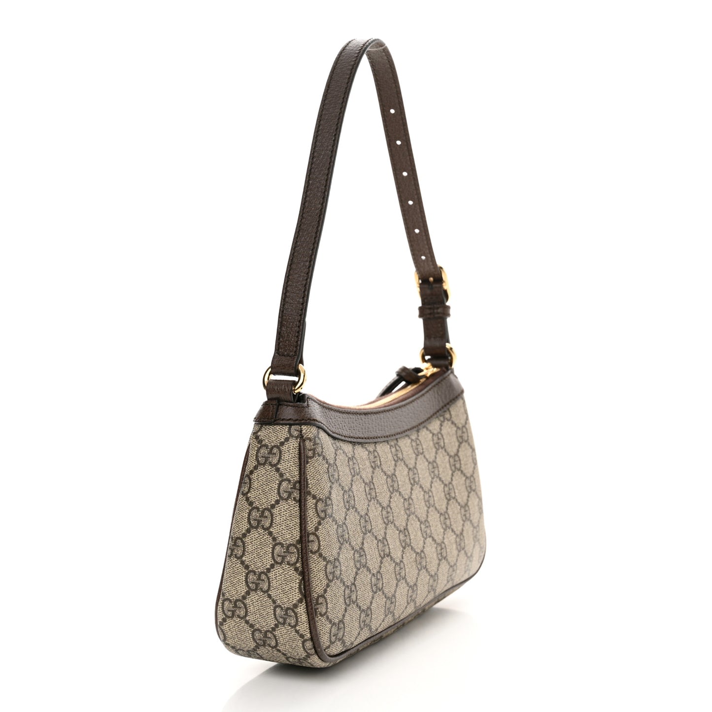 GG Supreme Monogram Textured Dollar Calfskin Small Ophidia Hobo Beige Ebony New Acero